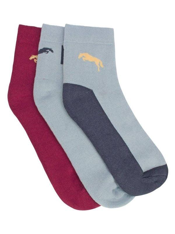 JumpUSA Terry Cotton 3 Pack Socks Mens Wht/Blk