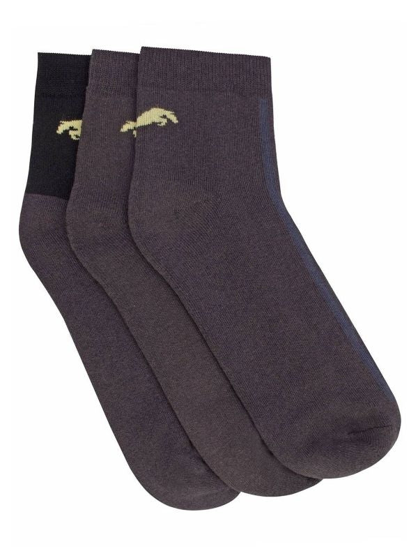 JumpUSA Terry Cotton 3 Pack Socks Mens Nvy/Saf