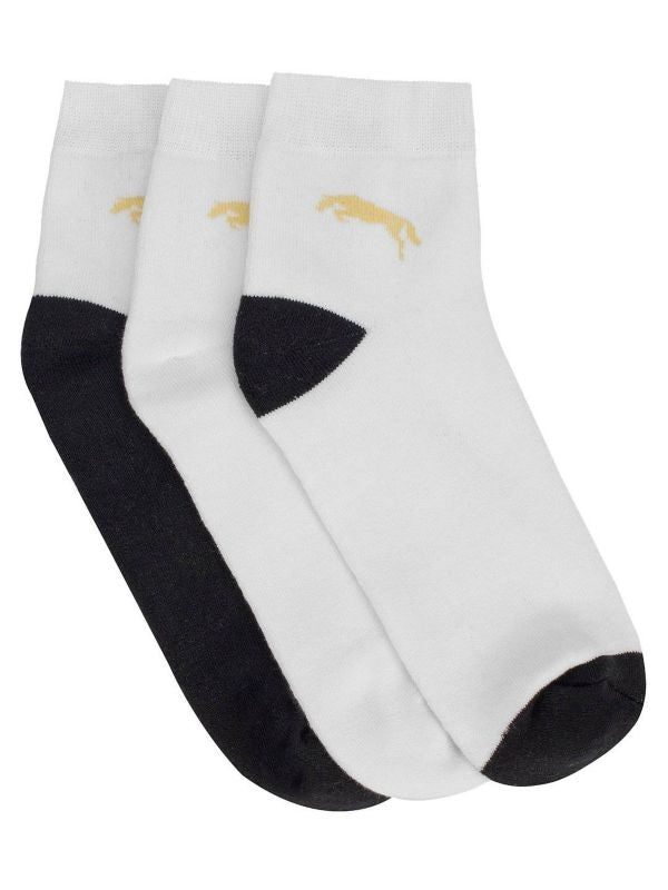 JumpUSA Terry Cotton 3 Pack Socks Mens Blk/Wht