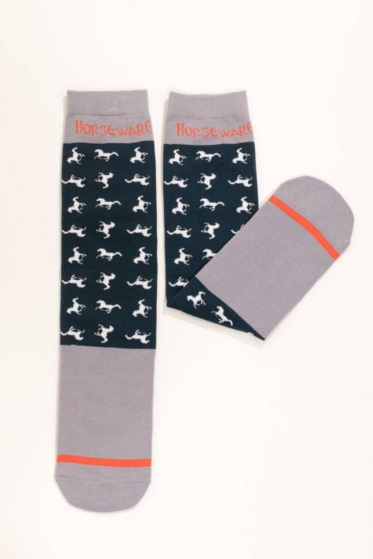 Horseware Two Pack Kids Knee Socks 29 Stripe/ Hors