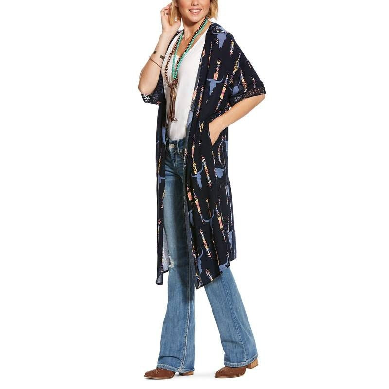 Ariat Ladies Taci Kimono Steer Head Print X-Large/