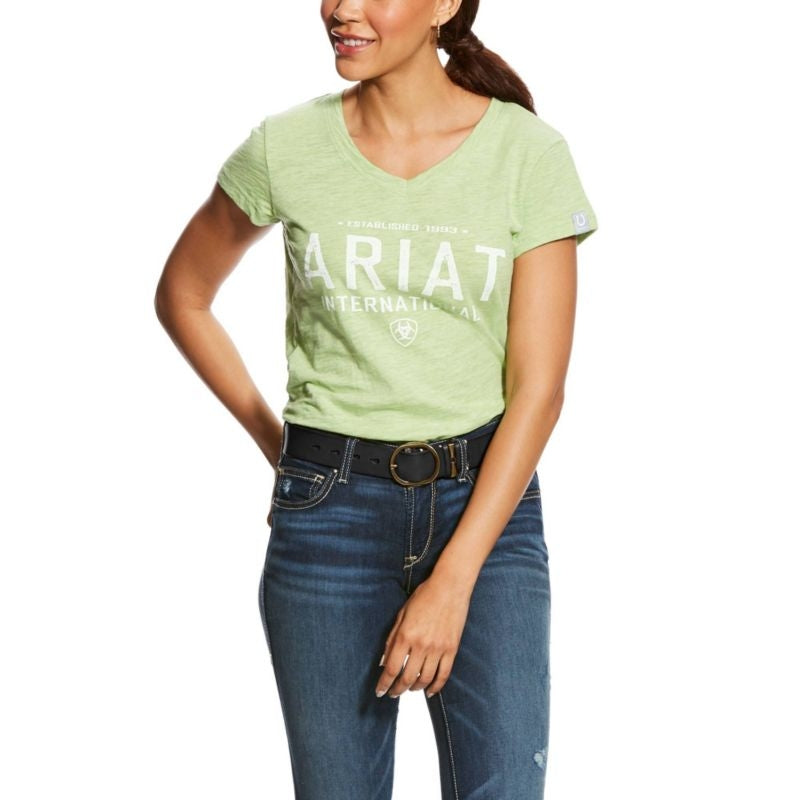 Ariat Ladies Block Logo Tee Large Lime Chaser Heat