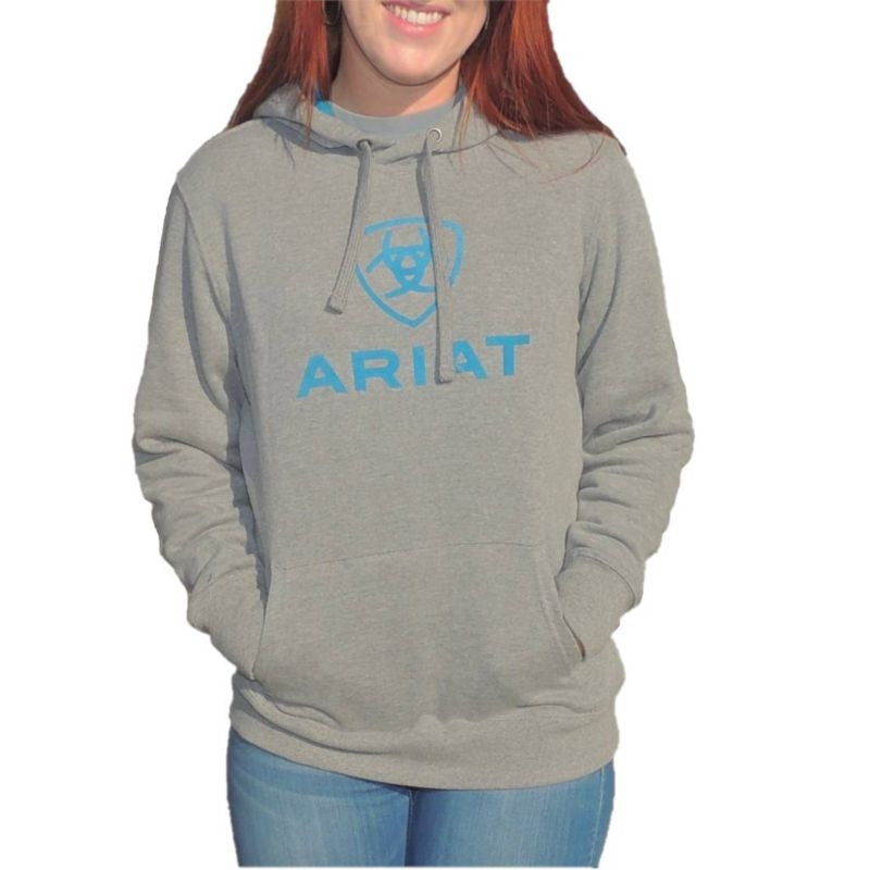Ariat Ladies Logo Hoodie Small Heather Gray