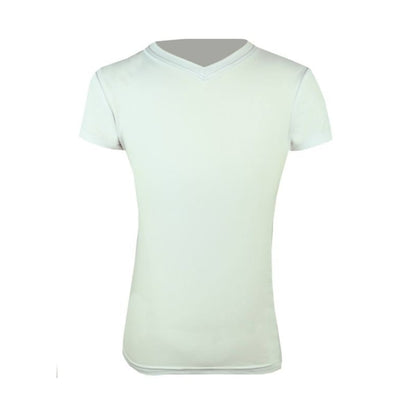 KAKI Short Sleeve V-Neck Exercise Shirt 10 White