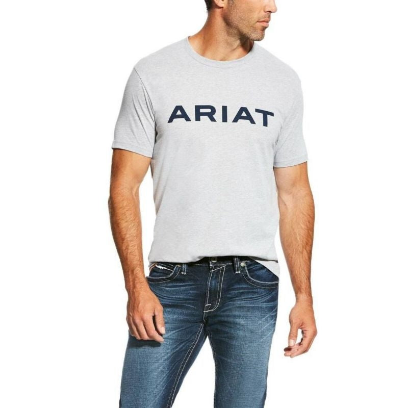 Ariat Mens Branded T-Shirt Large Grey