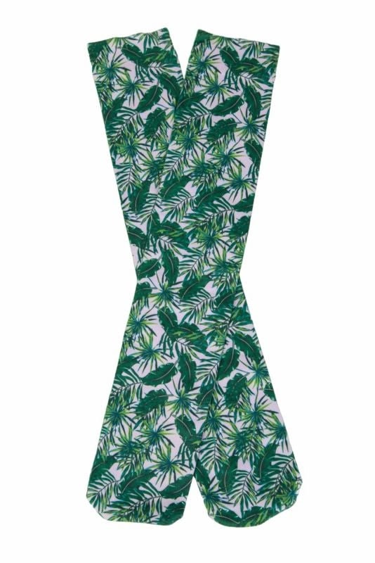 Lettia Palm Leaf Nylon Spandex Boot Sock Palm Leaf