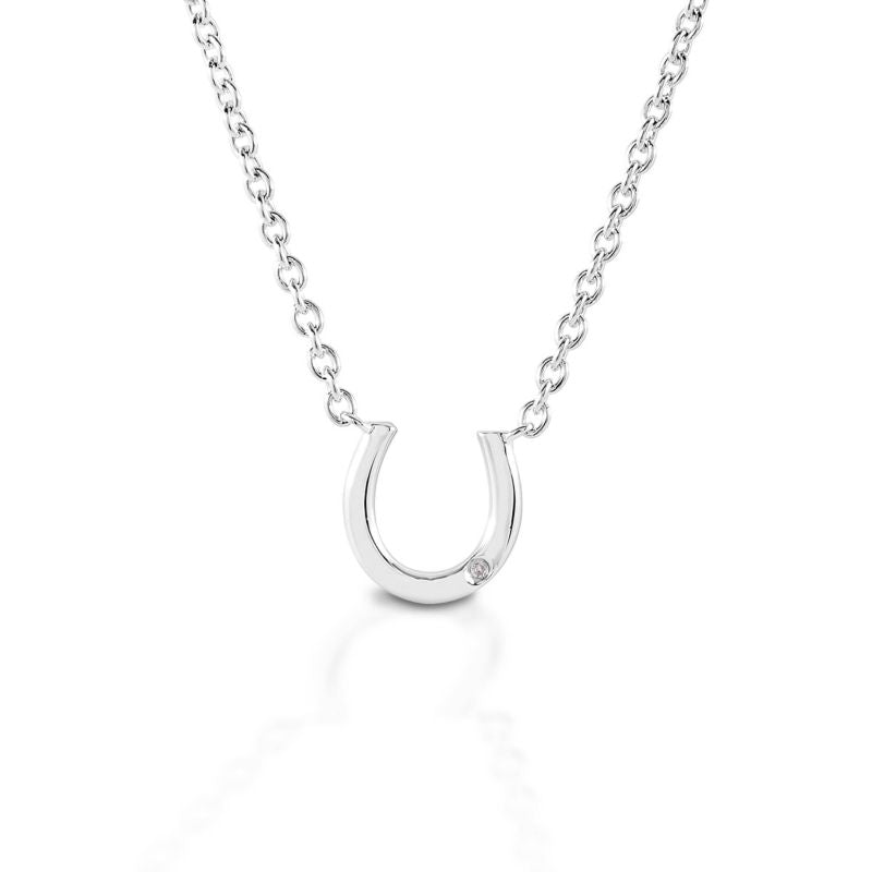 Kelly Herd Single Stone Horseshoe Necklace Sterlin