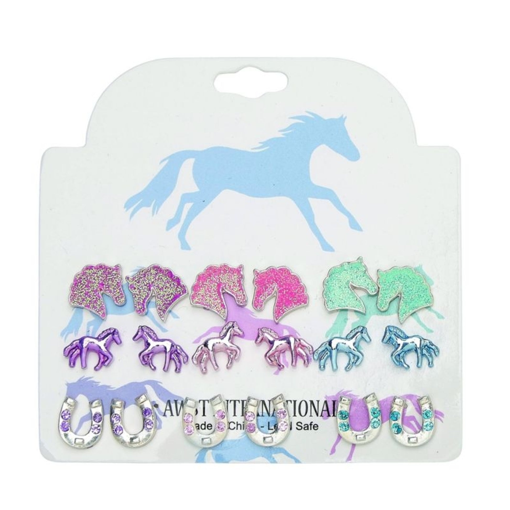 Kelley Rhinestone Earring Set 9 Pair Assorted