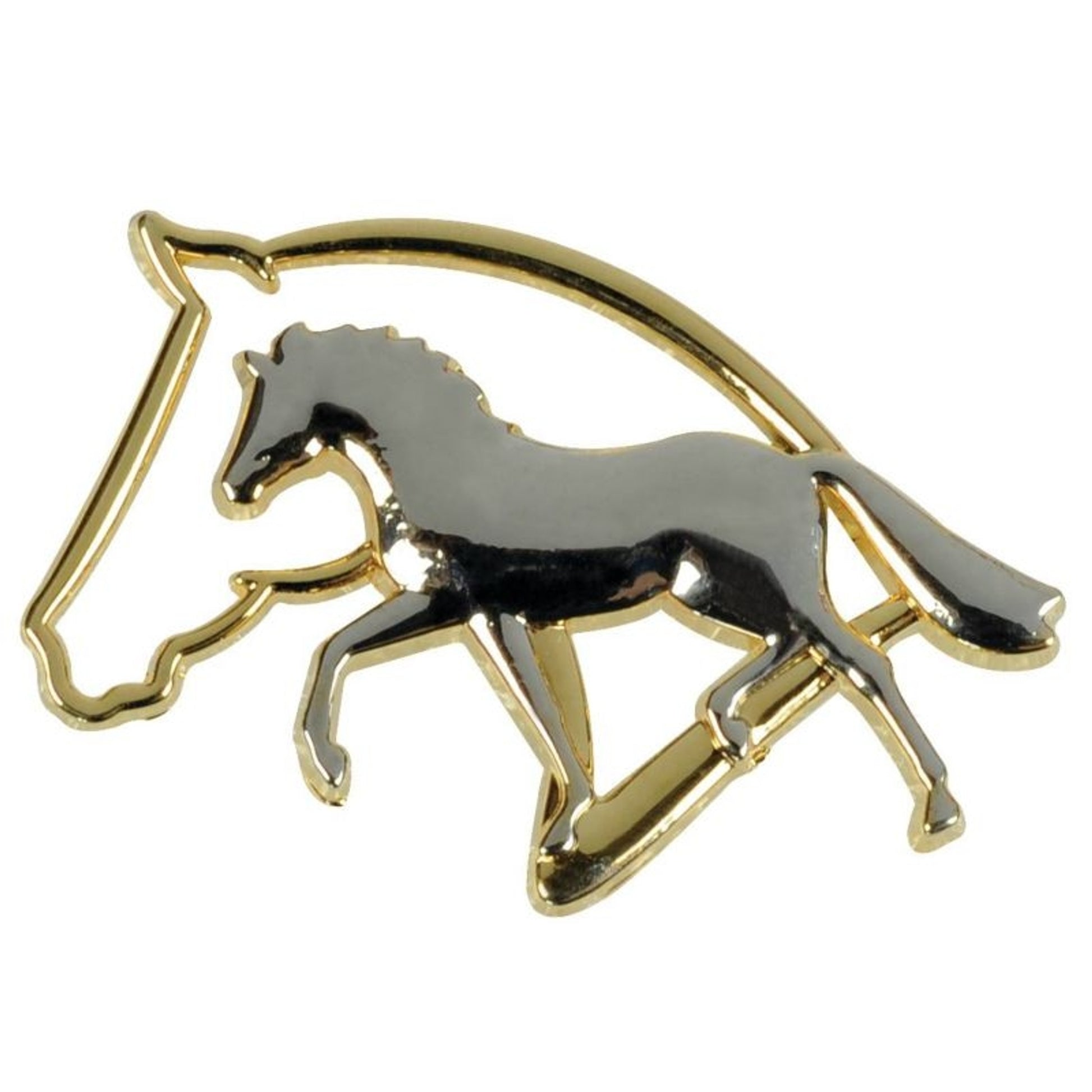 Kelley Gold & Silver Horse Silhouette Brooch 1.25"