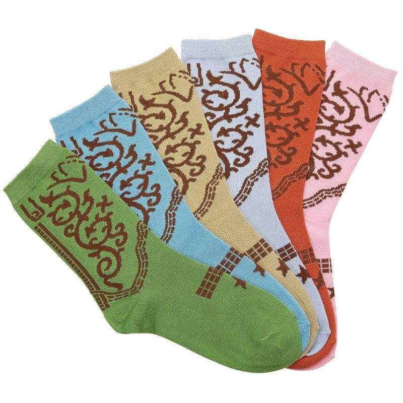 Ladies Crew Socks 6 Pack Assorted Colors
