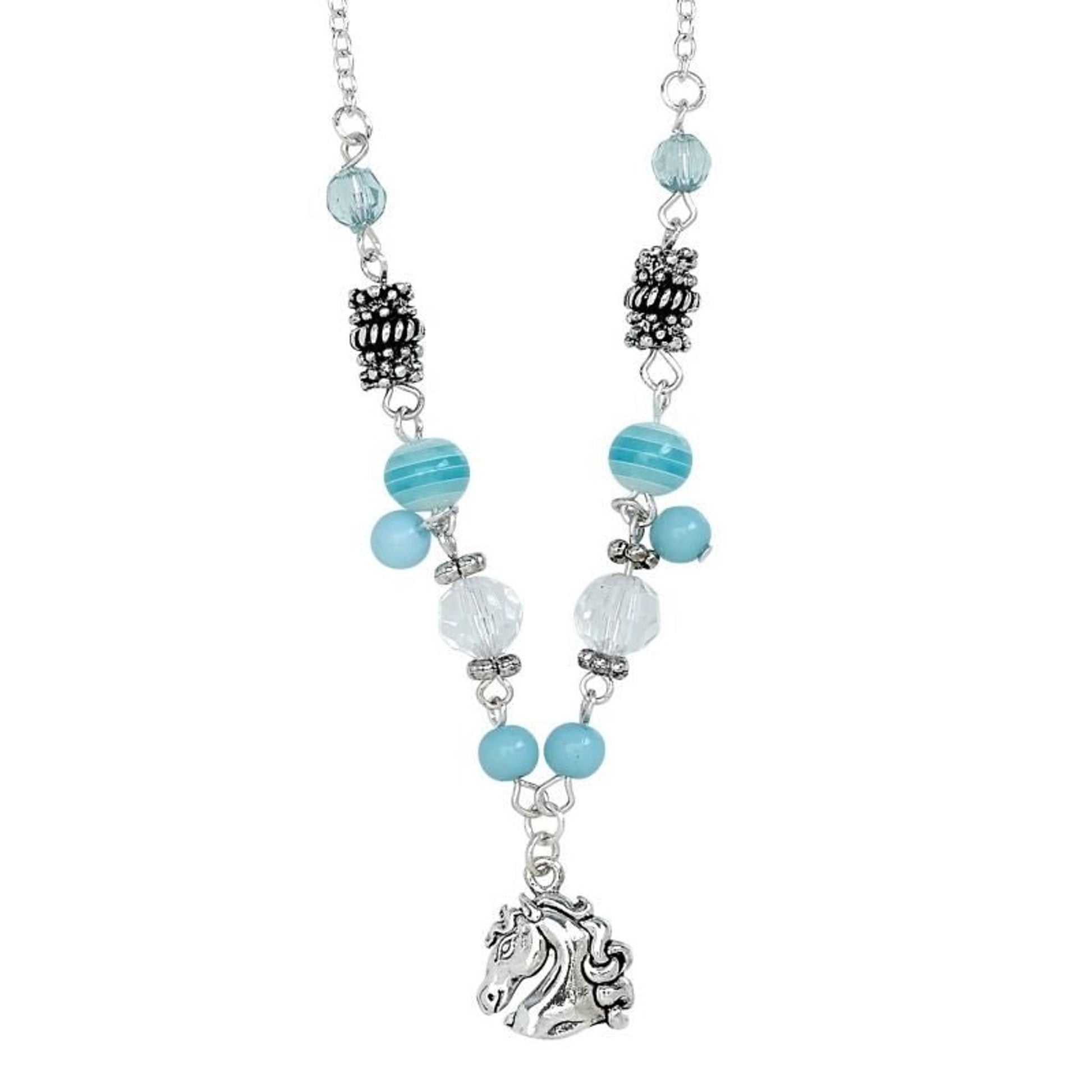 Colored Bead Necklace Aqua