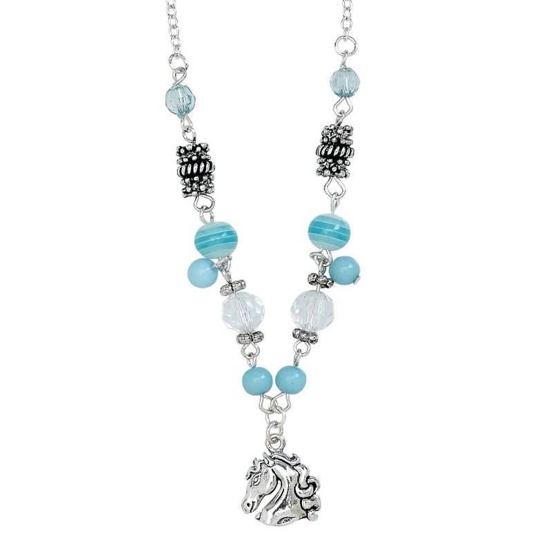 Colored Bead Necklace Aqua