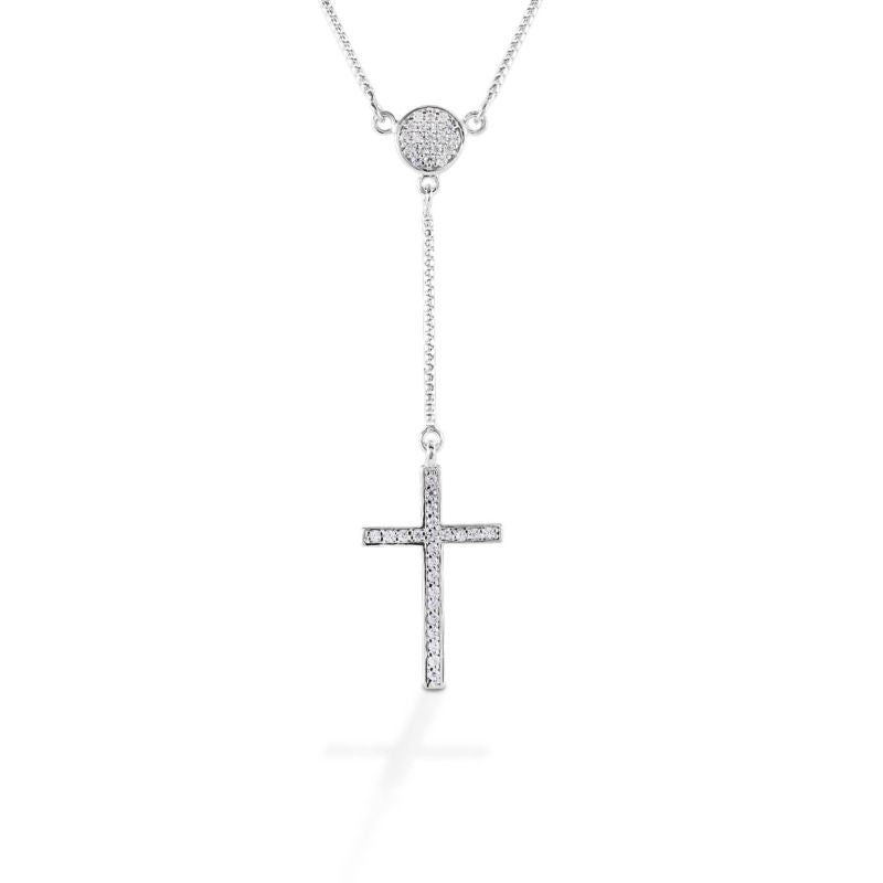 Kelly Herd Drop Cross Necklace - Sterling Silver O