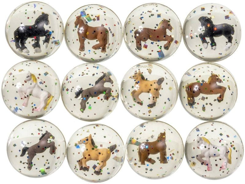 Gift Corral Bouncy Horse Balls 12 Pack Assorted