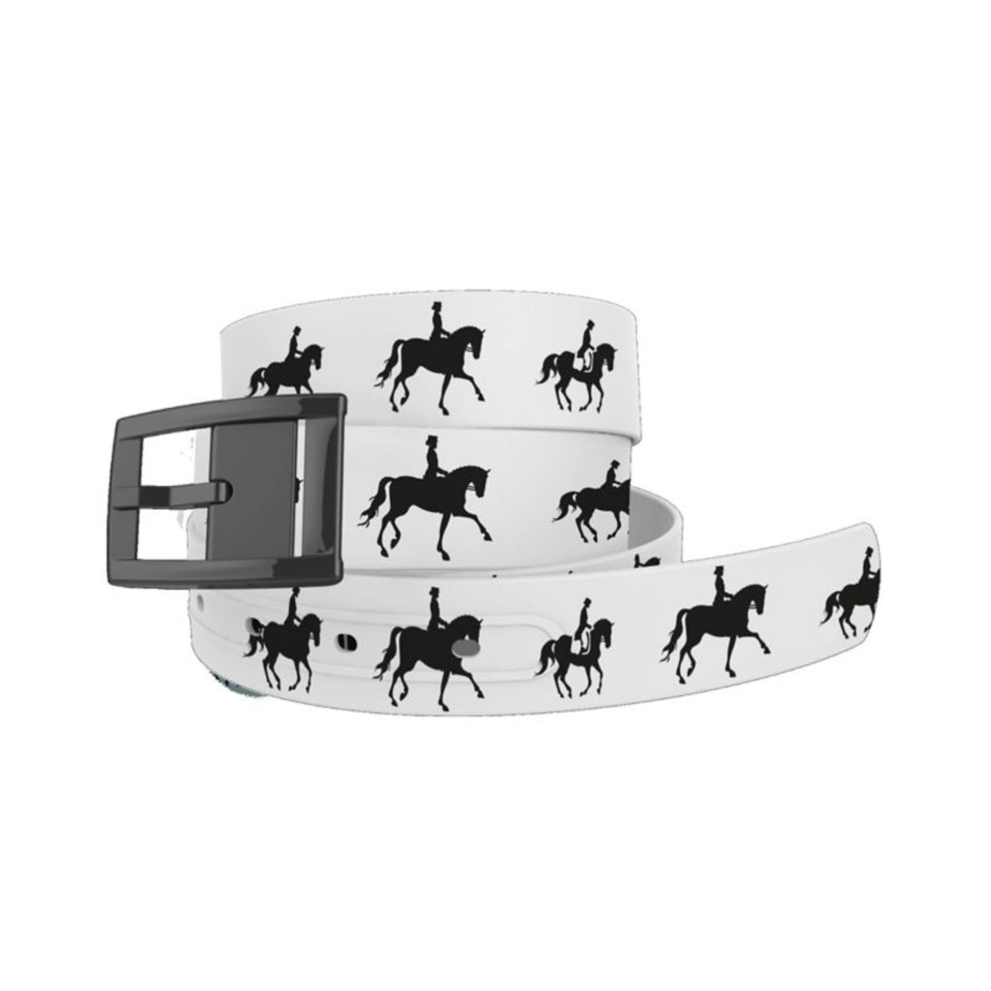 C4 Belt Dressage Fill White Belt with Black Chrome