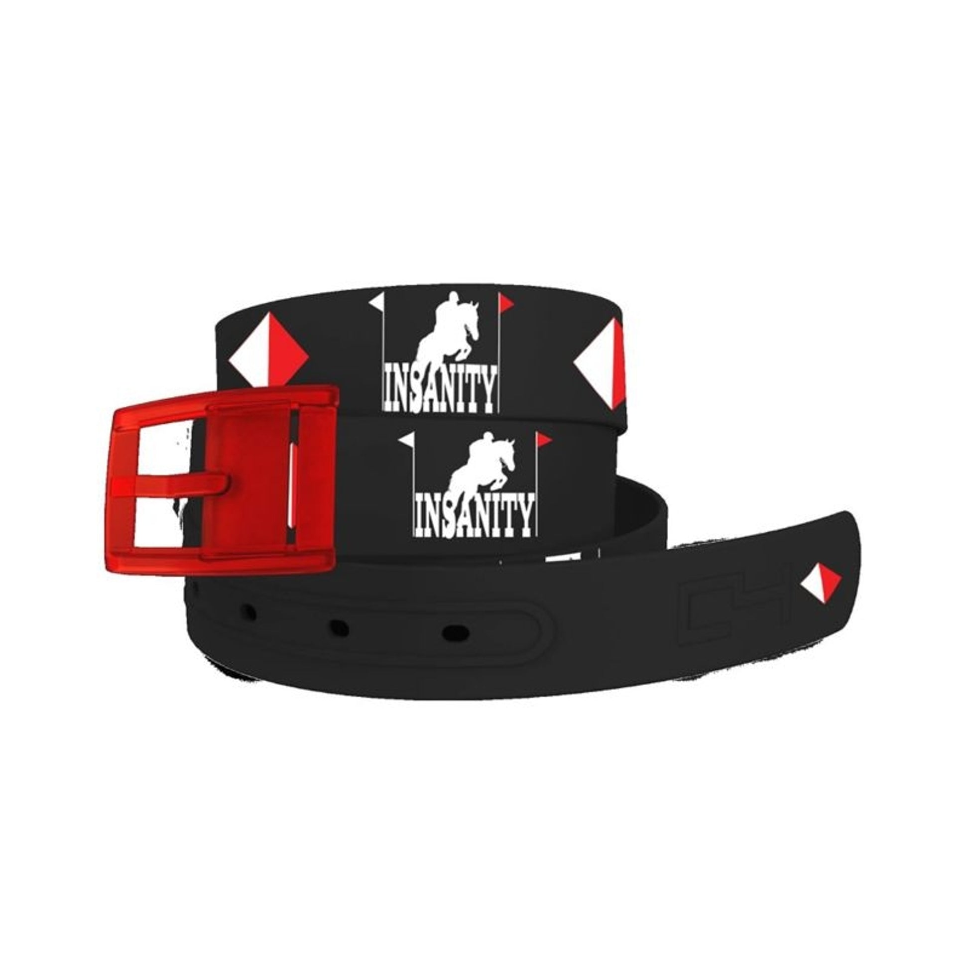 C4 Belt Eventing Insanity Belt with Red Buckle Com
