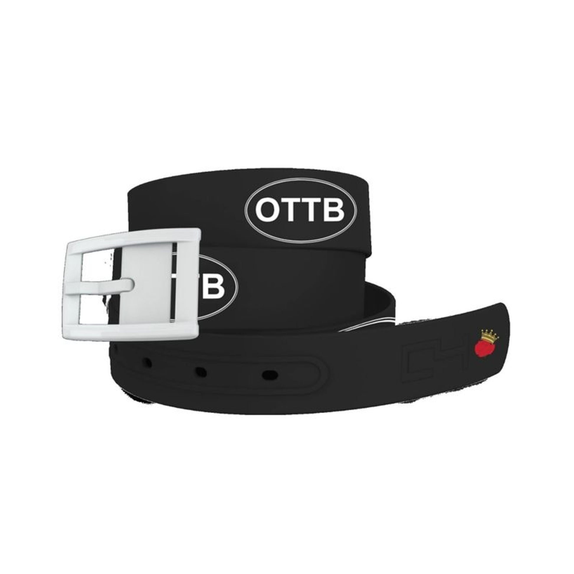 C4 Belt OTTB Black Belt with White Buckle Combo On