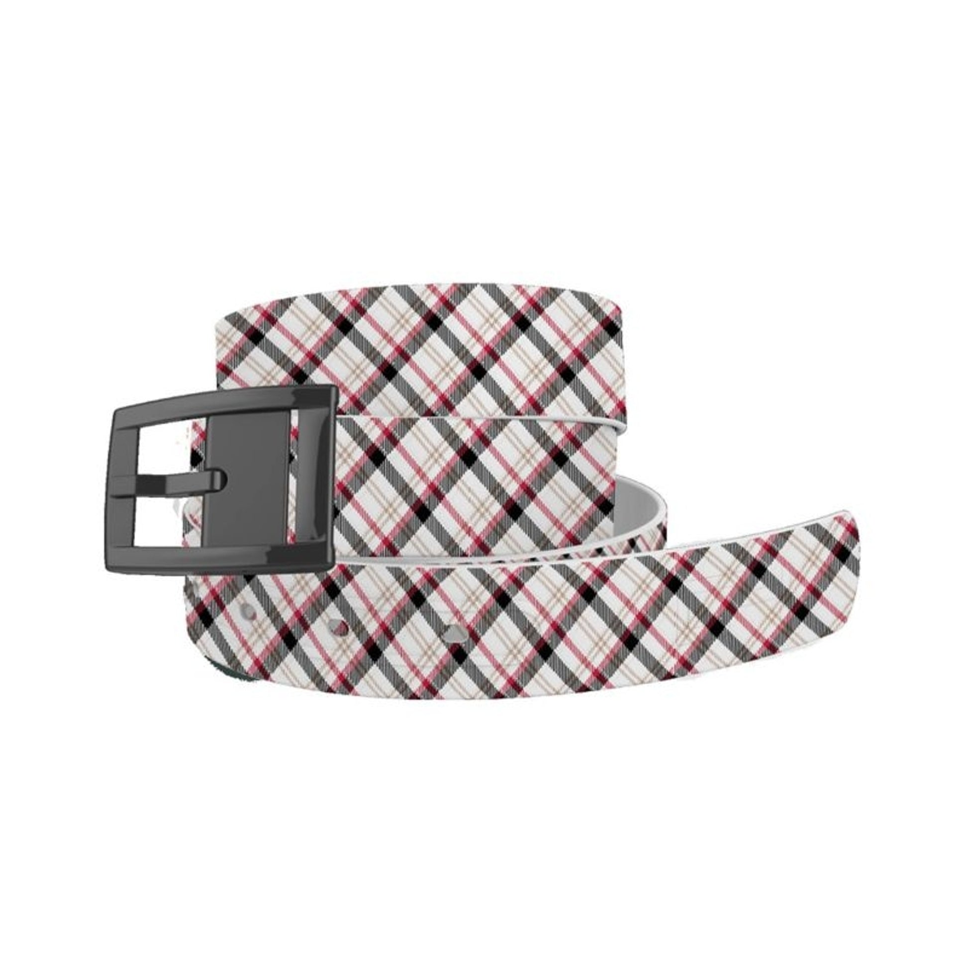 C4 Belt San Soleil Avery Plaid Black Belt with Bla
