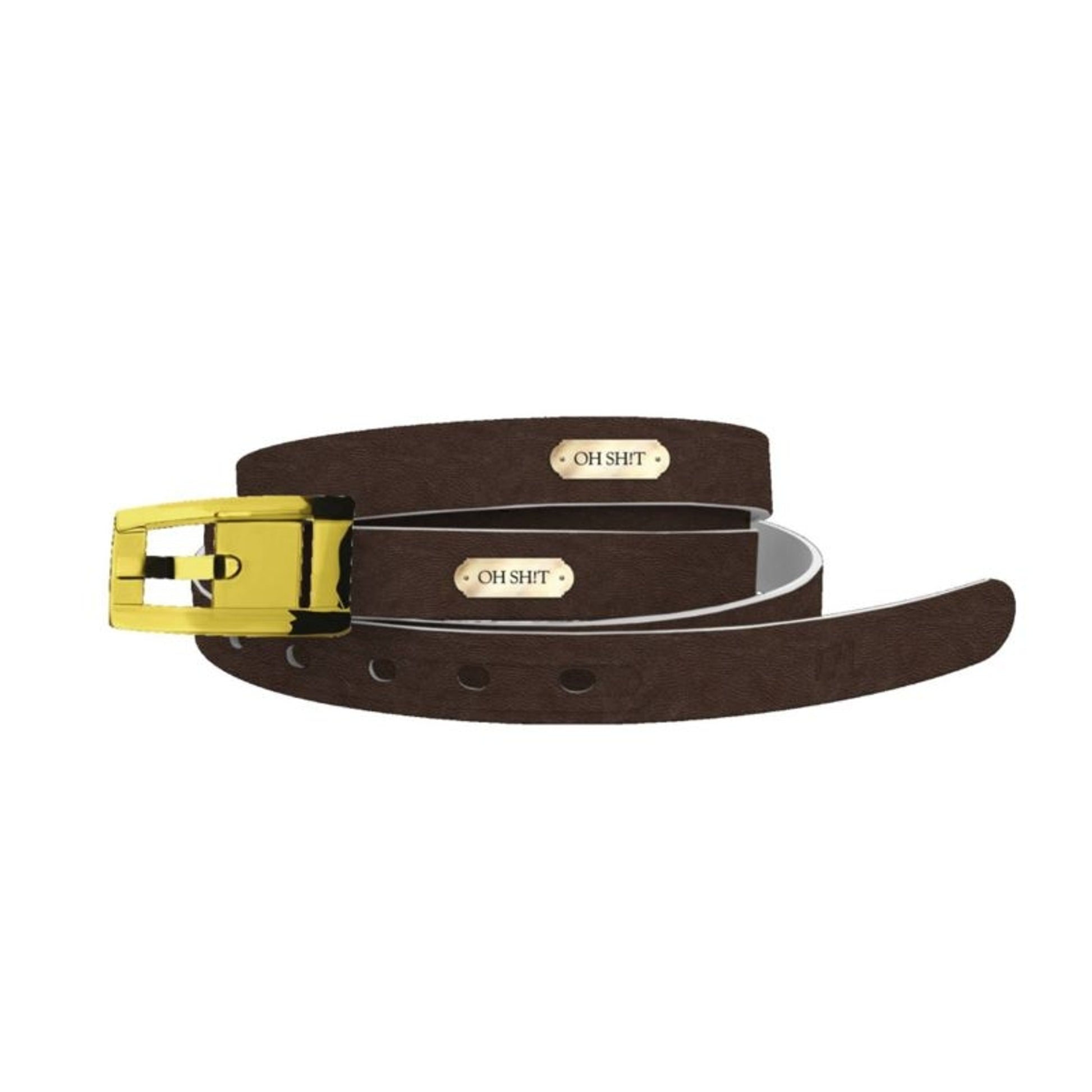 C4 Belt Skinny "Oh Sh*t" Strap Belt with Gold Chro