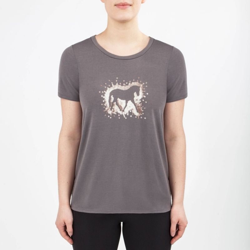 Irideon Ladies "Sequin Horse" Tee Shirt 1X-Large D