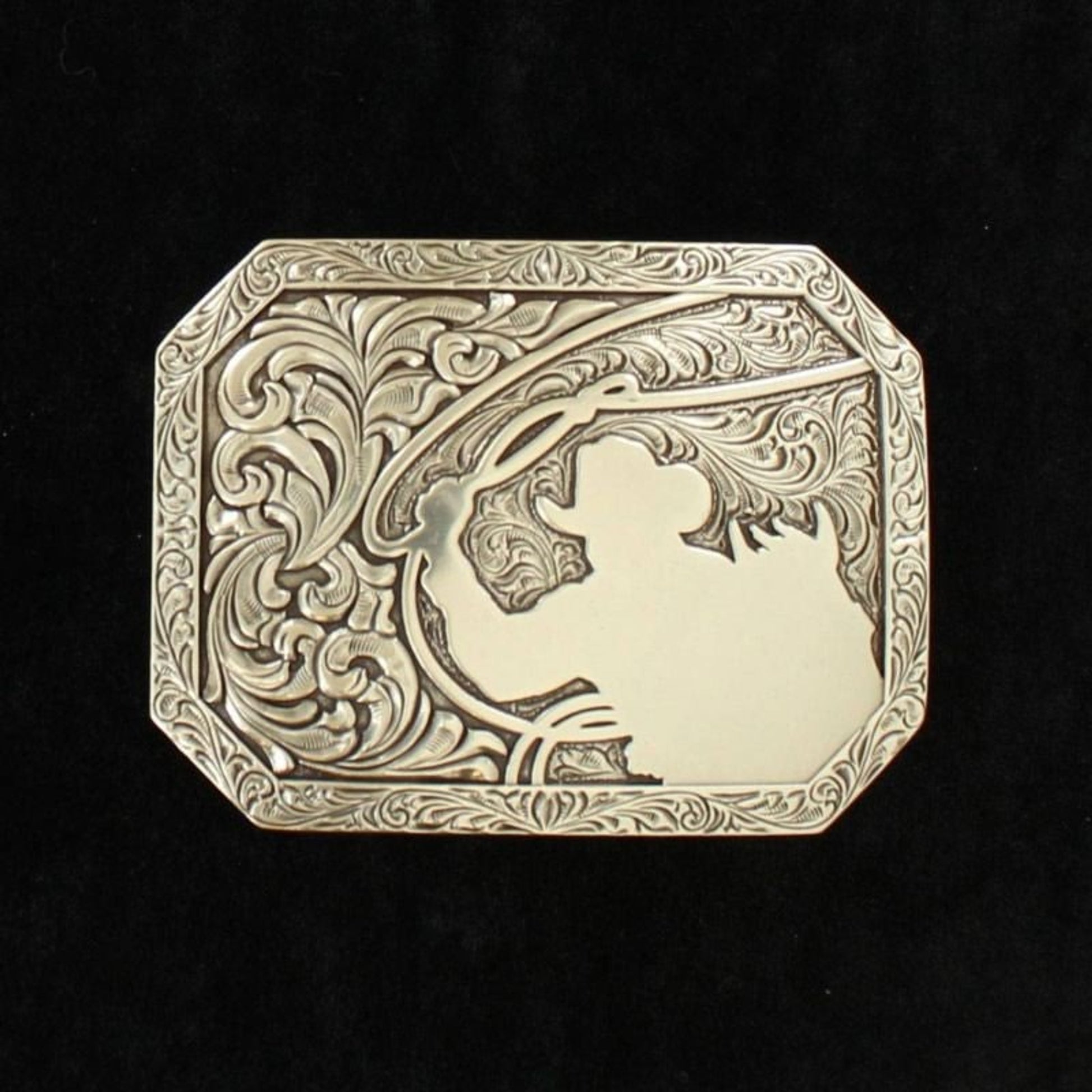 Nacona Mens Rectangle Stamped Edge Roping Cowboy B