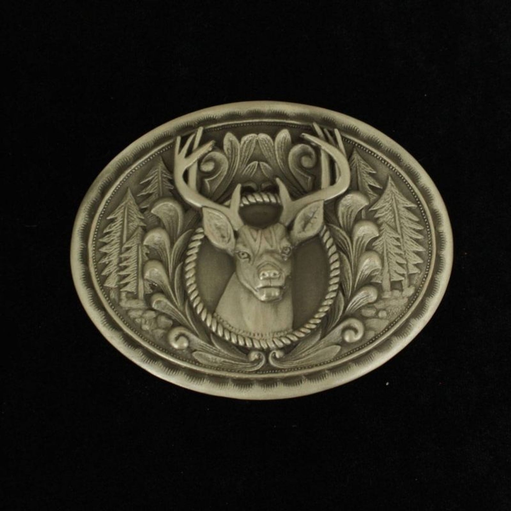 Nocona Mens Oval Smooth Edge Buck Buckle 3 x 3-3/4