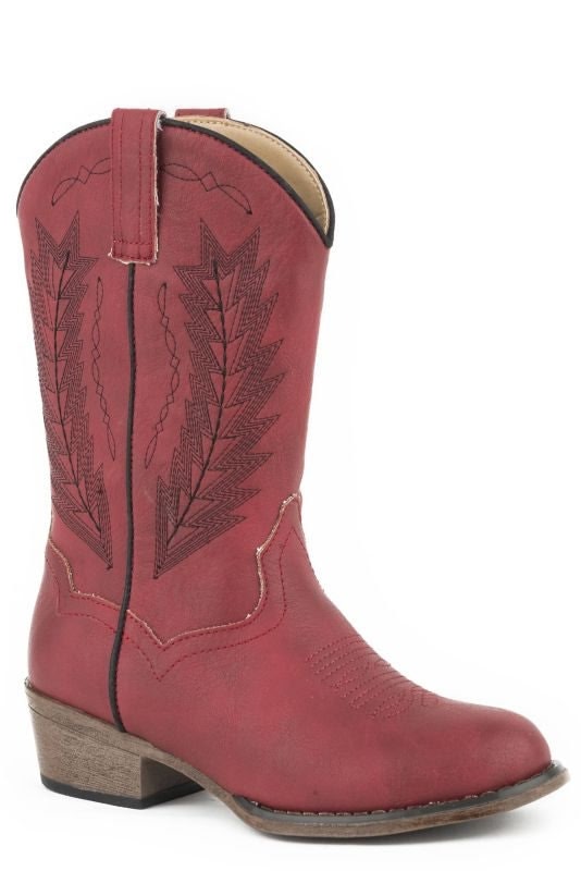 Roper Kids Taylor Square Toe Western Boots 1 Red