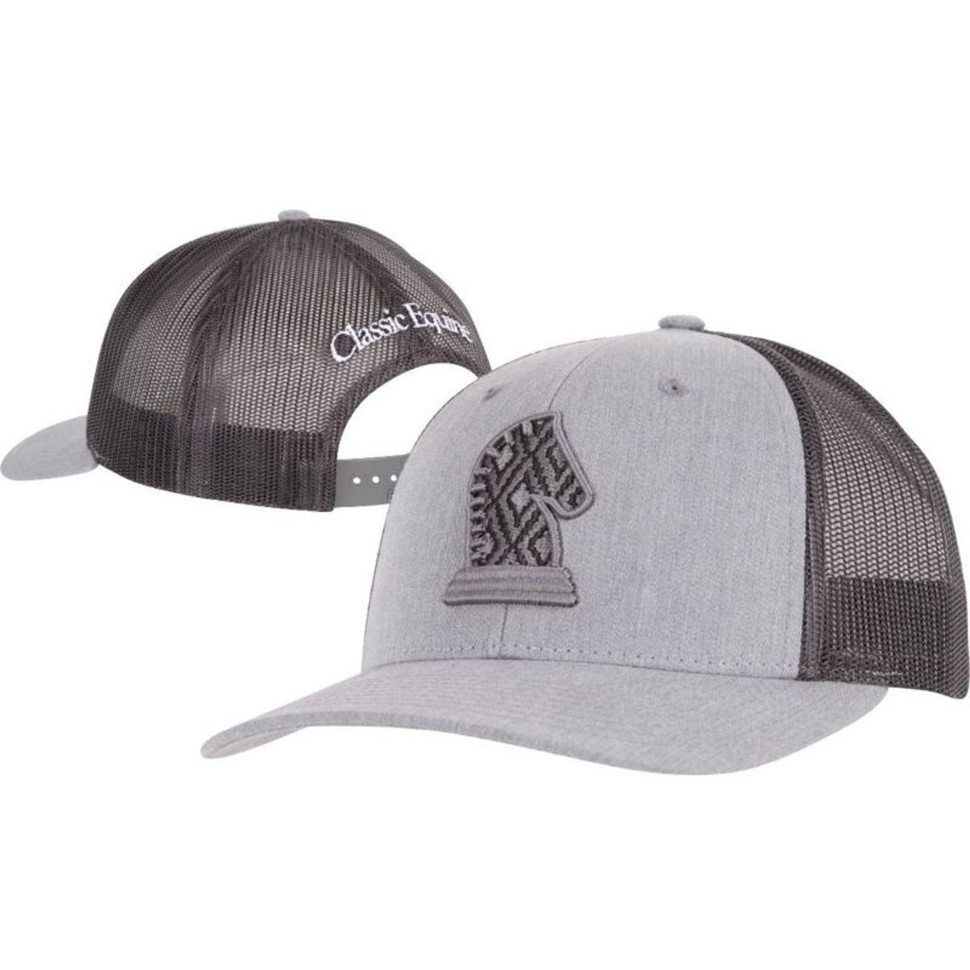Classic Equine Snapback Cap Adjustable Heather Gre