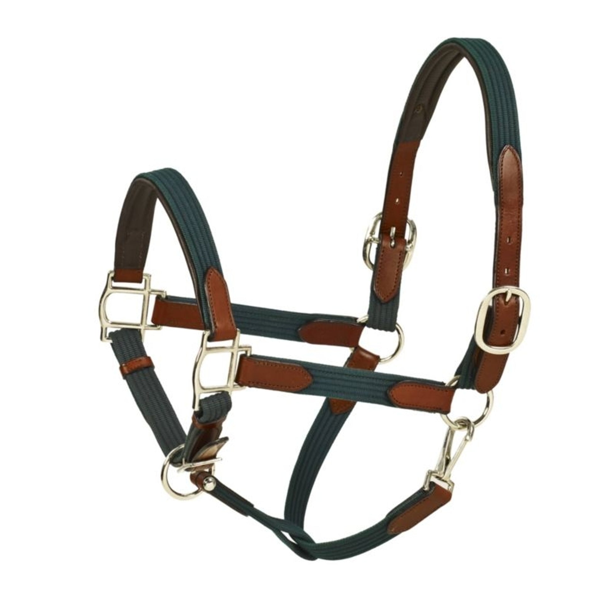 HK Americana Leather Padded Web Halter Full Black/