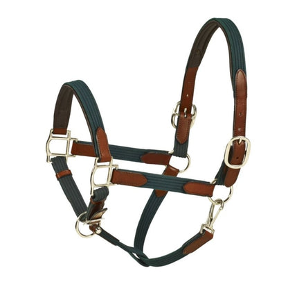 HK Americana Leather Padded Web Halter Full Black/
