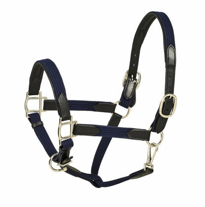 HK Americana Leather Padded Web Halter Full Black/