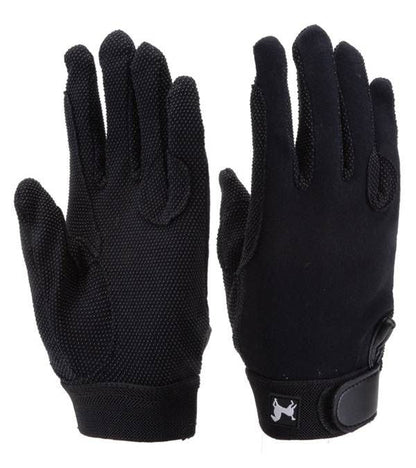 Jacks Cotton Pimple Gloves 5 Black