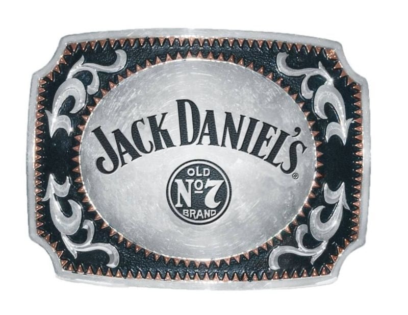 Jack Daniels Filigree Old No.7 Buckle 4 X 3 Silver