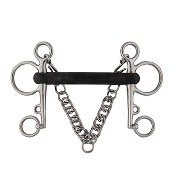 Jacks Soft Rubber Pelham Bit 4-1/2" Stainless Stee