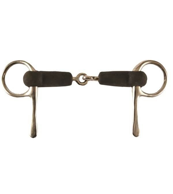 Jacks Soft Rubber Mouth Snaffle Bit 5" Nickel Plat