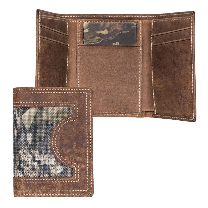 Mossy Oak DoubleStitched Wallet Brown/Camouflage