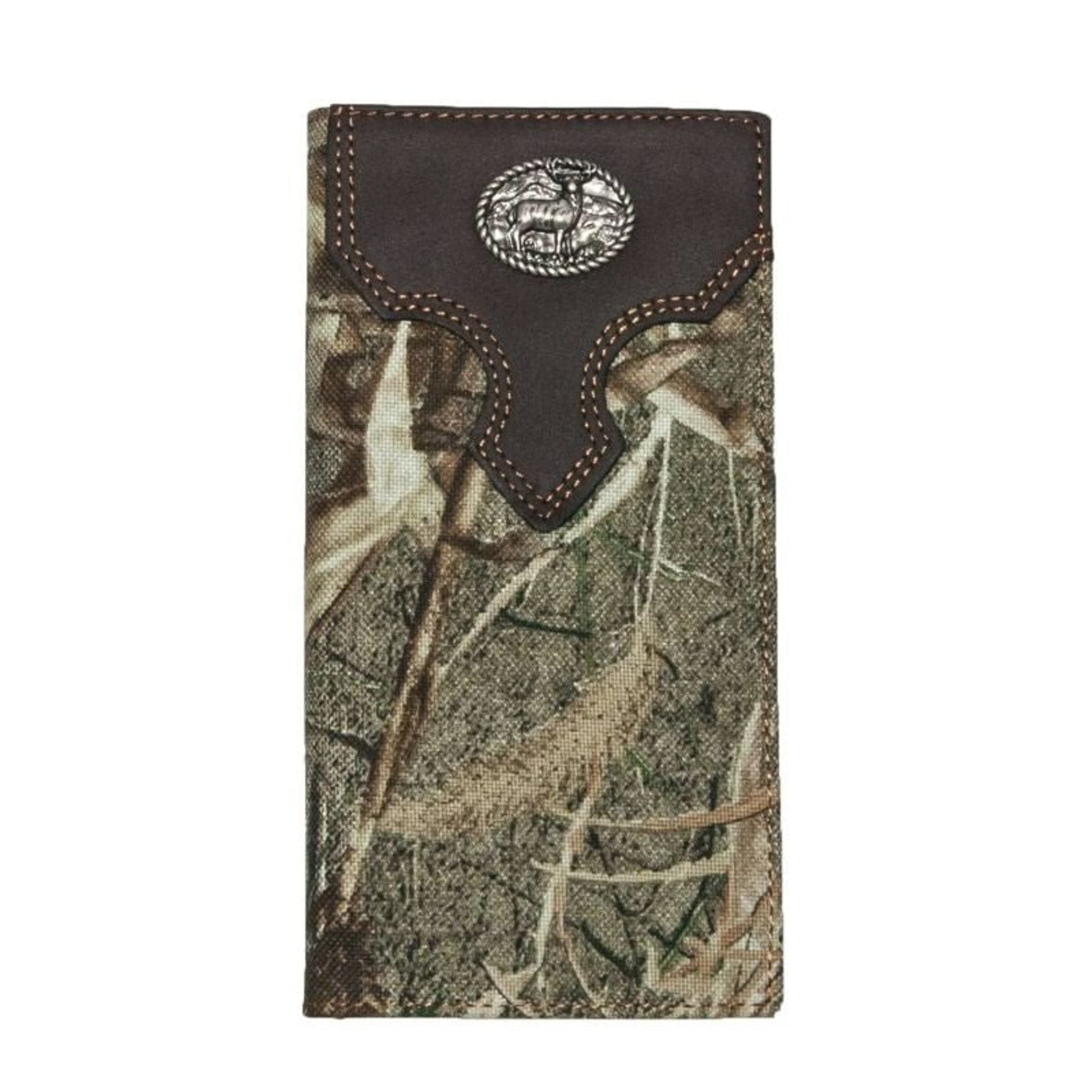 Mossy Oak Rodeo Wallet with Deer Concho Brown