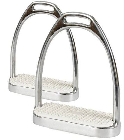 Jacks Fillis Stirrups with White Pads 4-1/2" Stain