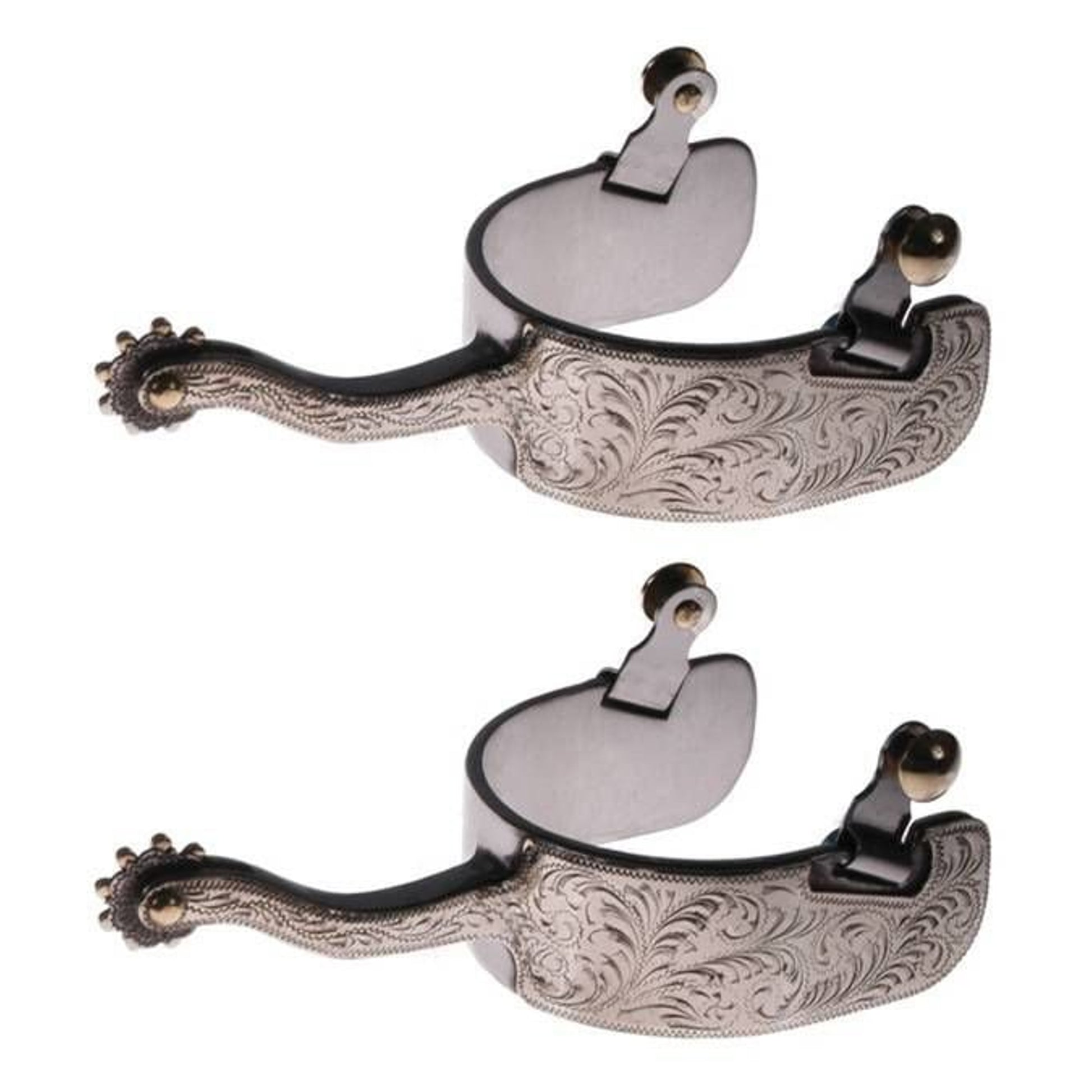 Jacks Offset Show Spurs with Engraved German Silve