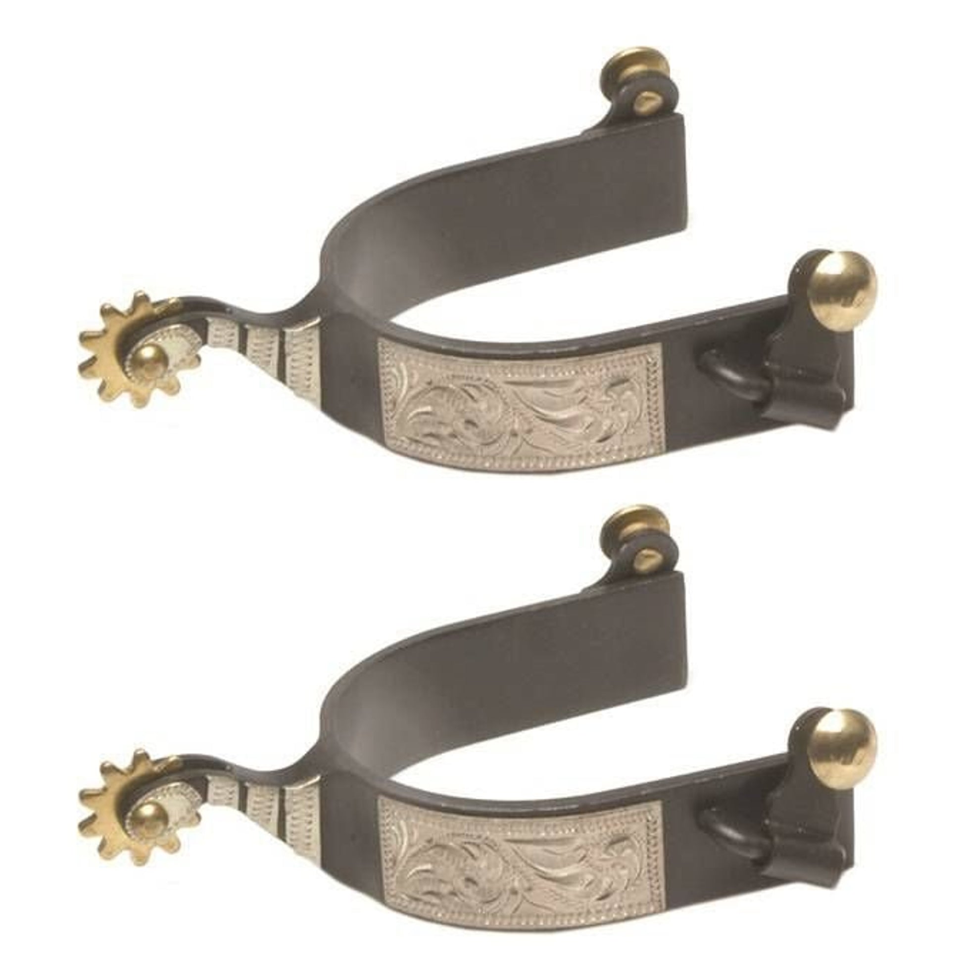 Jacks Roping Spurs with Engraved German Silver Tri