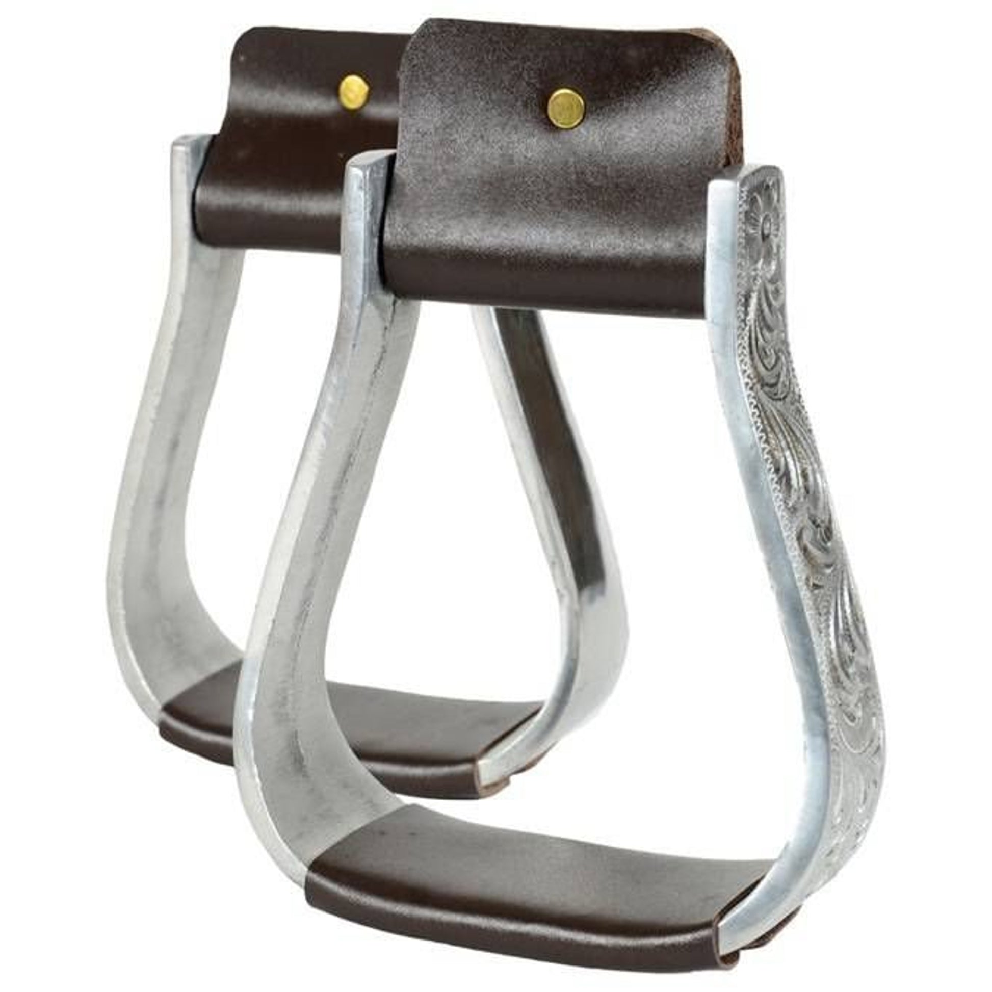 Jacks Stirrups with Engraved Design Sold in Pairs