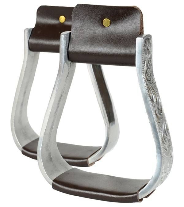 Jacks Stirrups with Engraved Design Sold in Pairs
