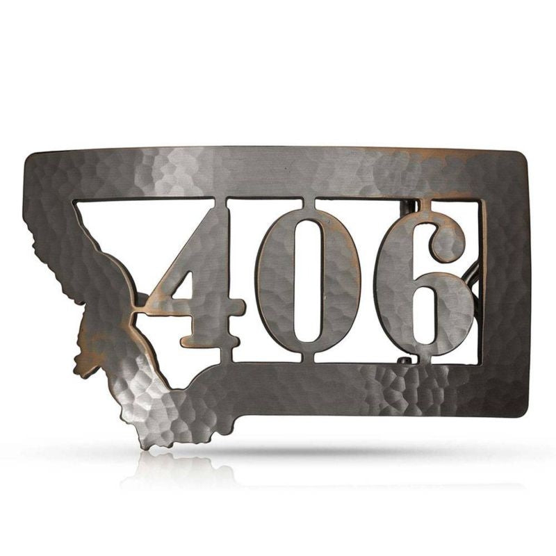 Montana Silversmiths Hammered Montana 406 State Bu