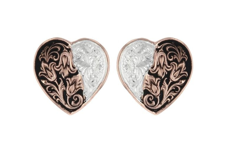 Montana Silversmiths Heart Flower Earrings Silver