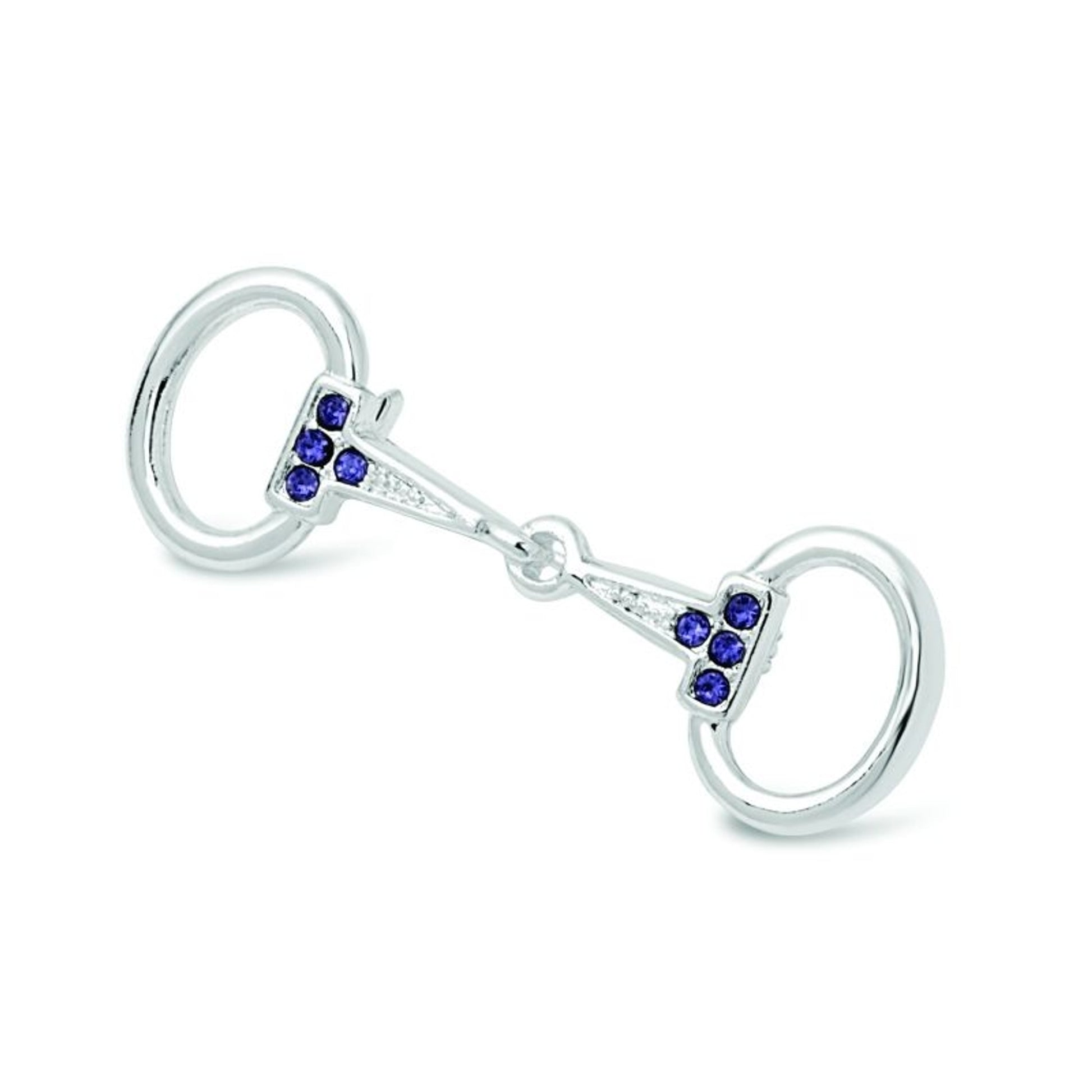 Kelley Silver Snaffle Bit Pin Small Aqua