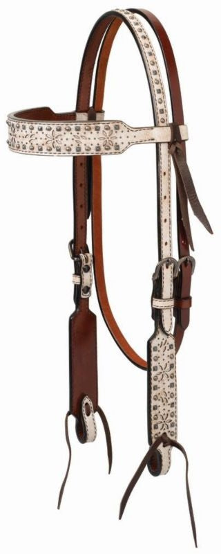 Weaver Leather Turquoise Cross Snow Star 5/8"Browb