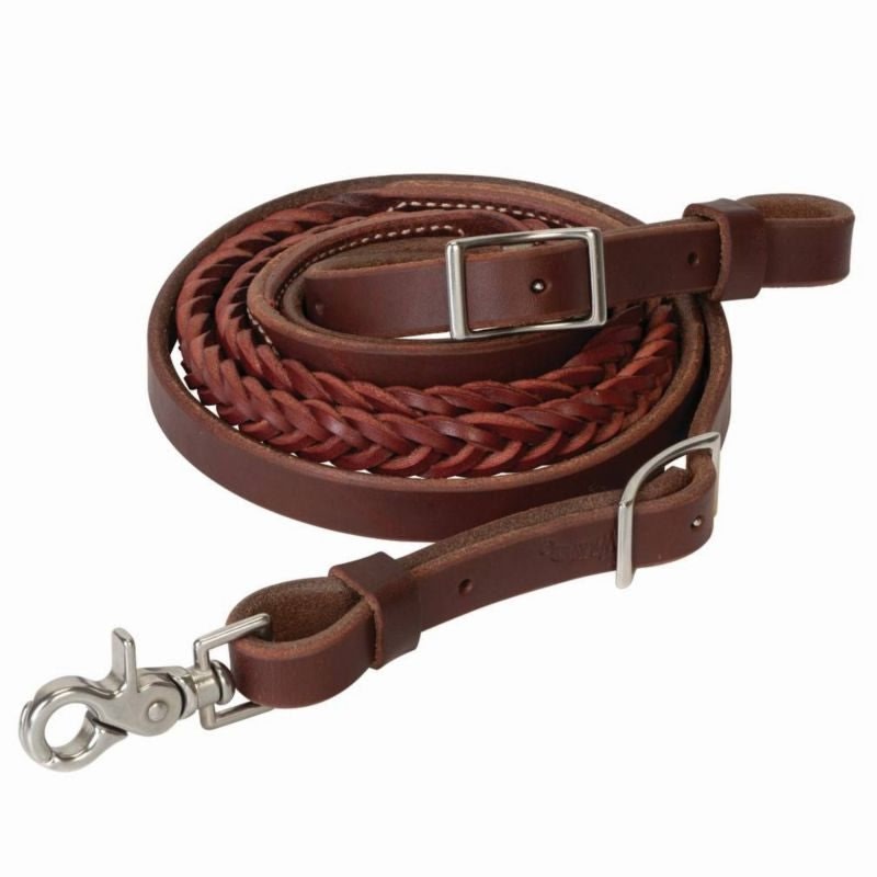 Weaver 5 Plait Braided Roper Rein 3/4x8ft Rose