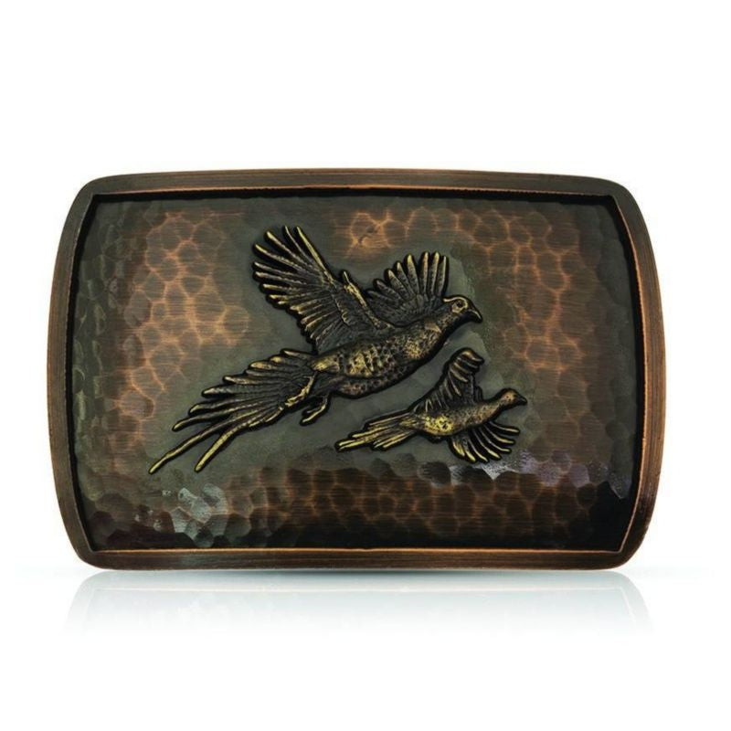 Montana Silversmiths Hammered Pheasants Buckle Vin