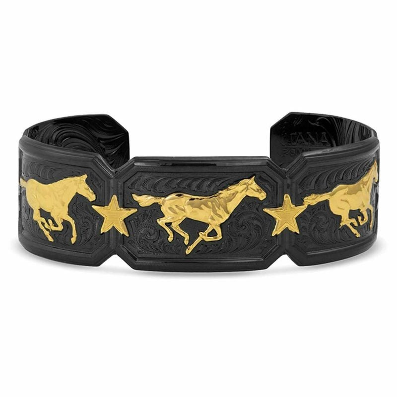 Montana Silversmiths Ladies Gold Running Horse Cuf