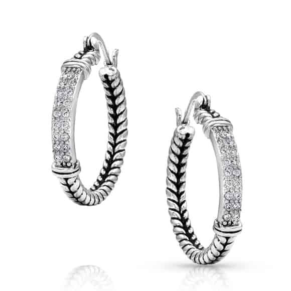 Montana Silversmiths Iced Rope Hope Earrings Cubic